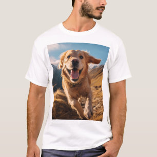 Happy Golden Retriever Running  T-Shirt