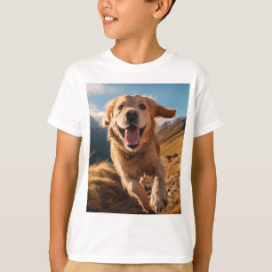 Happy Golden Retriever Running  T-Shirt
