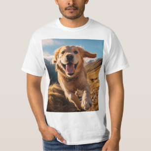 Happy Golden Retriever Running T-Shirt