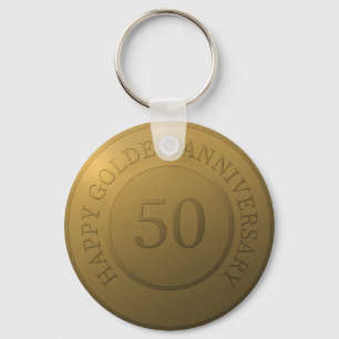 Happy golden wedding anniversary keychain