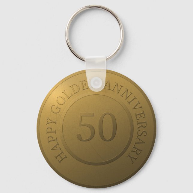Happy golden wedding anniversary keychain (Front)