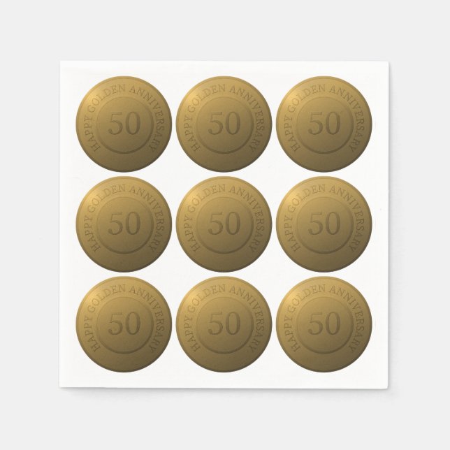 Happy golden wedding anniversary napkin (Front)