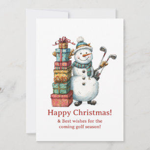 Happy Golfer Christmas Holiday Card