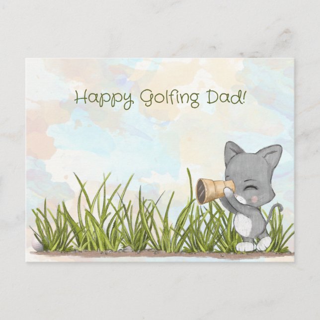 Happy Golfing Dad Funny Father's Day Postcard (Front)