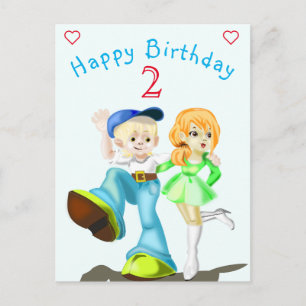 Happy Gorl and Boy Birthday Cards Customizable