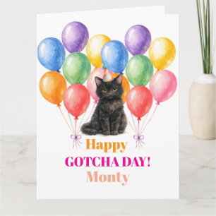 Happy Gotcha day Black Cat Pet Card