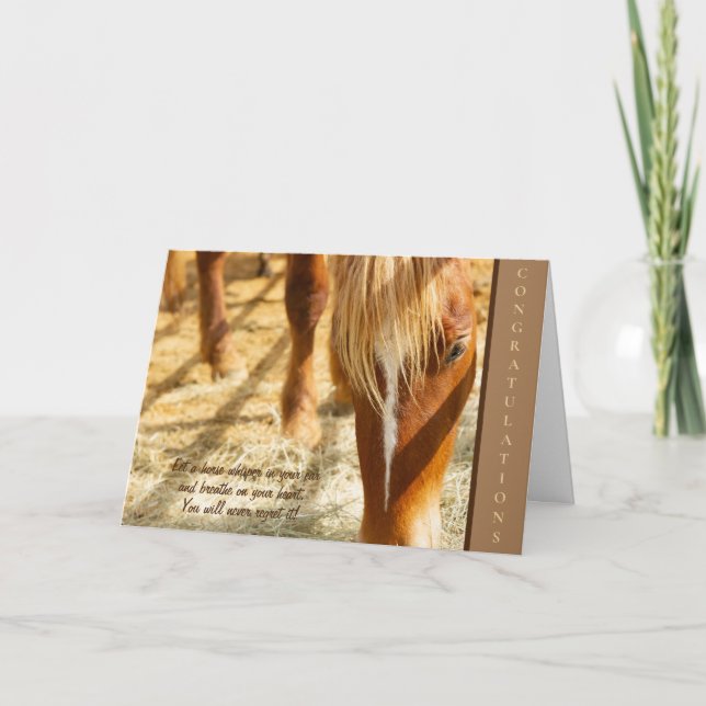 Happy Gotcha Day Custom New Horse Congratulations Card (Front)