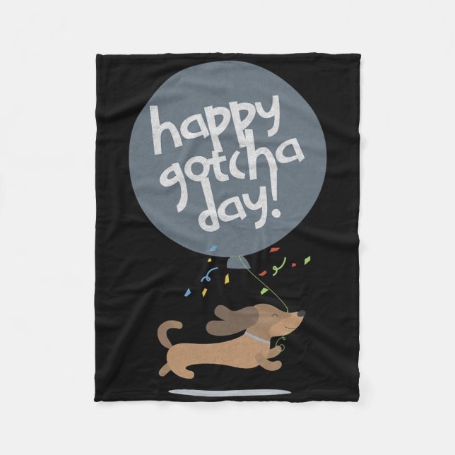 Happy Gotcha Day Dog New Puppy Adoption Birthday C Fleece Blanket (Front)