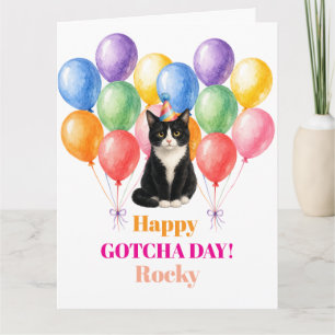 Happy Gotcha day Tuxedo Cat Pet Card