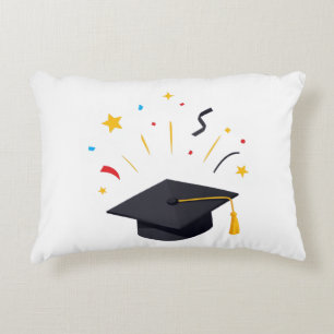 Happy Graduates Throwing Caps Celebration Accent Pillow