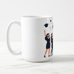 Happy Graduates Throwing Caps Celebration Coffee Mug