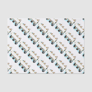 Happy Graduating Dancing Penguins w/Banner Tissue Paper