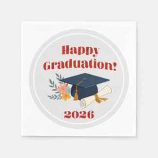 Happy Graduation 2026! cocktail napkins