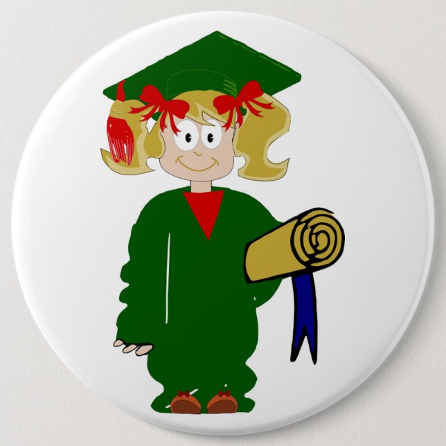 HAPPY GRADUATION 6 INCH ROUND BUTTON (Front)