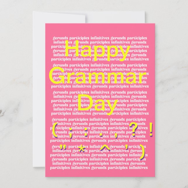Happy Grammar Day Holiday Card (Front)