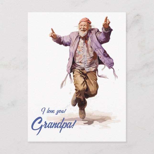 Happy Grandfathers Day Personalized.  Postcard (Front)