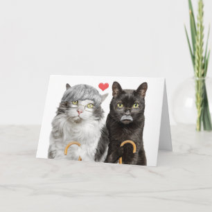 Happy Grandparents Day Elderly Cat Couple Humour Holiday Card