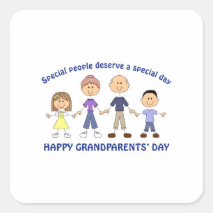 HAPPY GRANDPARENTS DAY SQUARE STICKER