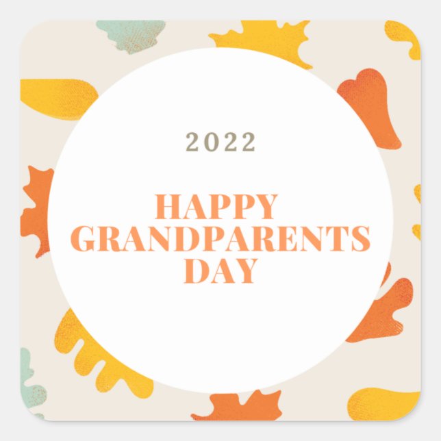 Happy Grandparents Day Square Stickers (Front)
