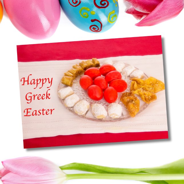 Happy Greek Easter With Greek Cookies Card (Creator Uploaded)