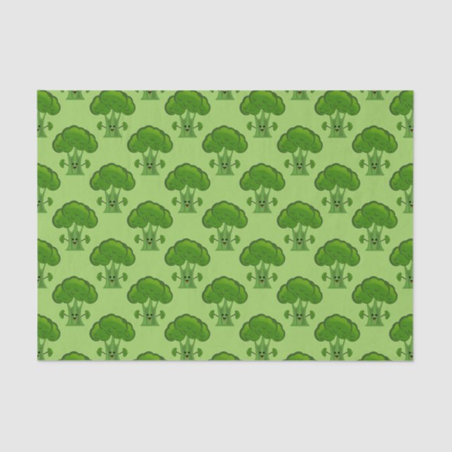 Happy Green Broccoli Tissue Paper (Front)
