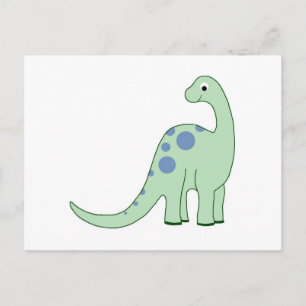 Happy Green Cartoon Dinosaur Postcard