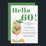 Happy Green Cocktail Drink 60th Birthday Invitation<br><div class="desc">Orange Fun Drink 60th Birthday Invitation Happy Green Cocktail Drink 60th Birthday Invitation Make your event memorable with this fun green watercolor fruity drink 60th birthday invitation. The vibrant colours and soft brushstrokes lend a whimsical and artistic feel to the design, making it a perfect choice for a birthday filled...</div>