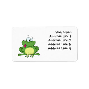 Happy Green Frog Label