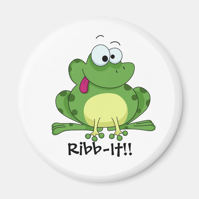 Happy Green Frog Magnet (Front)
