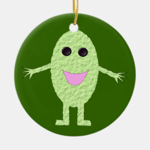 Happy Green Grape Custom Birthday Ceramic Ornament