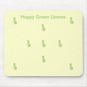 happy green llama Mousepad