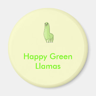 happy green llamas Magnet