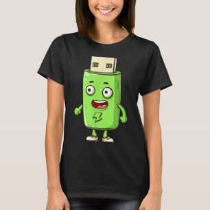 Happy Green Usb Costume T-Shirt