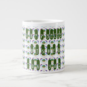 Happy greetings for you theme happyness large coffee mug