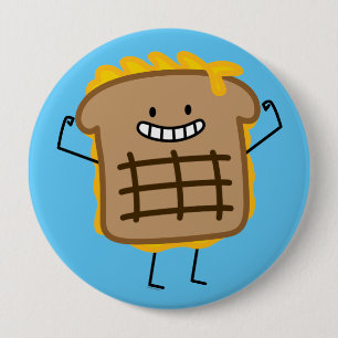 Happy Grilled Cheese Sandwich 4 Inch Round Button