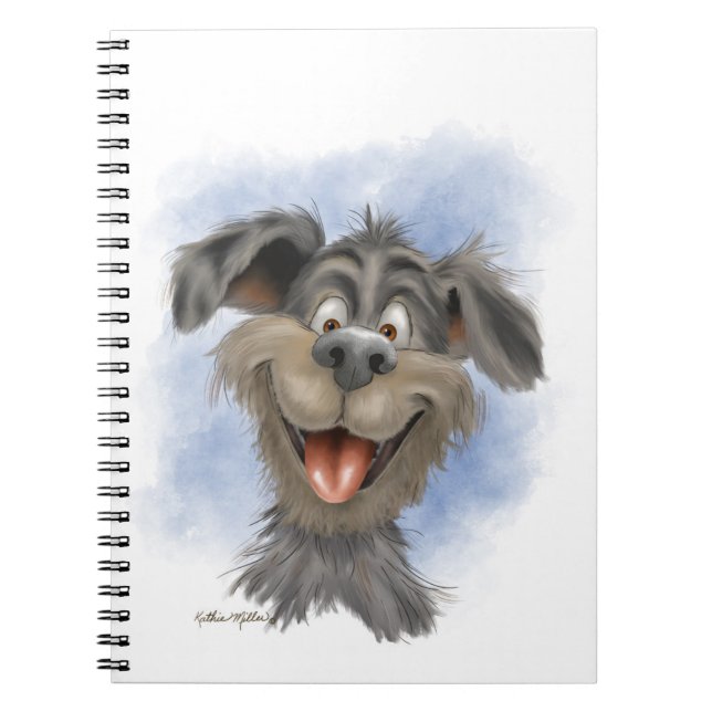 Happy Grinning Mutt – Cute Dog Cartoon Notebook (Front)