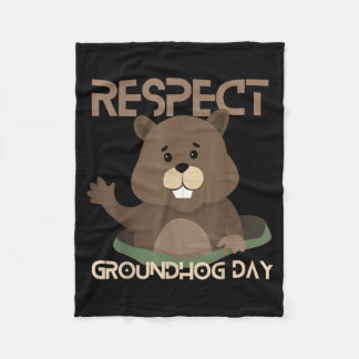 Happy Groundhog Day 2023 Lovers Costume Funny Grou Fleece Blanket