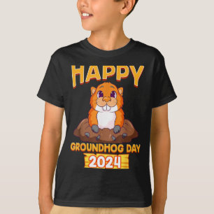 Happy Groundhog Day 2024 Woodchuck Weather Meteoro T-Shirt