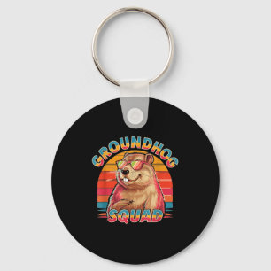 Happy Groundhog Day 2025 Funny Groundhog Squad _1 Keychain