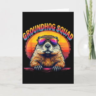 Happy Groundhog Day 2025 Funny Groundhog Squad  Card