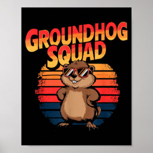Happy Groundhog Day 2025 - Funny Groundhog Squad _ Poster