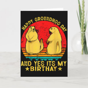 Happy Groundhog Day 2025 Funny Retro Marmot Lover  Card