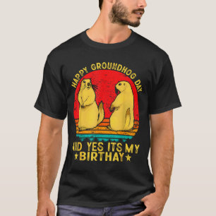 Happy Groundhog Day 2025 Funny Retro Marmot Lover  T-Shirt