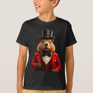 Happy Groundhog Day 2025 Groundhog Gentleman Hat T-Shirt