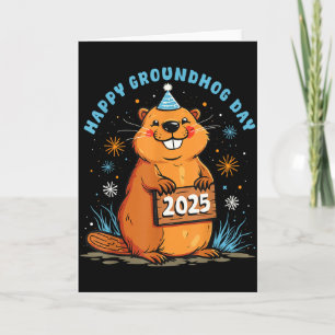Happy Groundhog Day 2025 Kids Toddler Men Women Bo Card