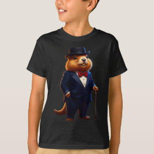 Happy Groundhog Day 2026 Groundhog Gentleman Hat T-Shirt