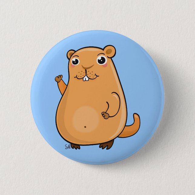 Happy Groundhog Day 2 Inch Round Button (Front)