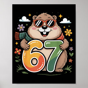 Happy Groundhog Day 67 Funny Woodchuck Sungles  Poster