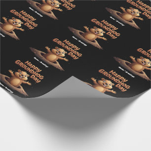 Happy Groundhog Day Celebrate with Humour, Fun Wrapping Paper