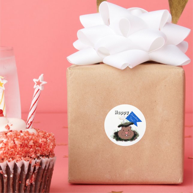 Happy Groundhog Day Celebration Classic Round Sticker (Party)